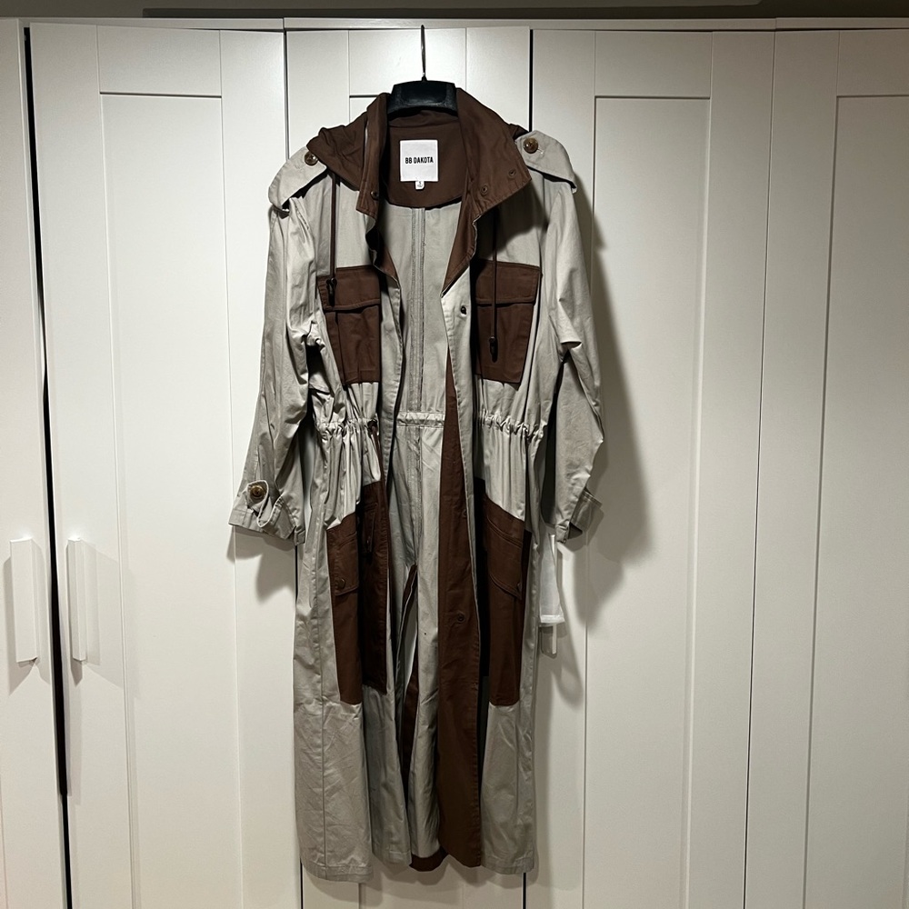 BB Dakota Two-Tone Hooded Coat